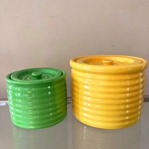 Bauer Los Angeles 2000 - Set of 2 Ringware Canisters/Counter Jars